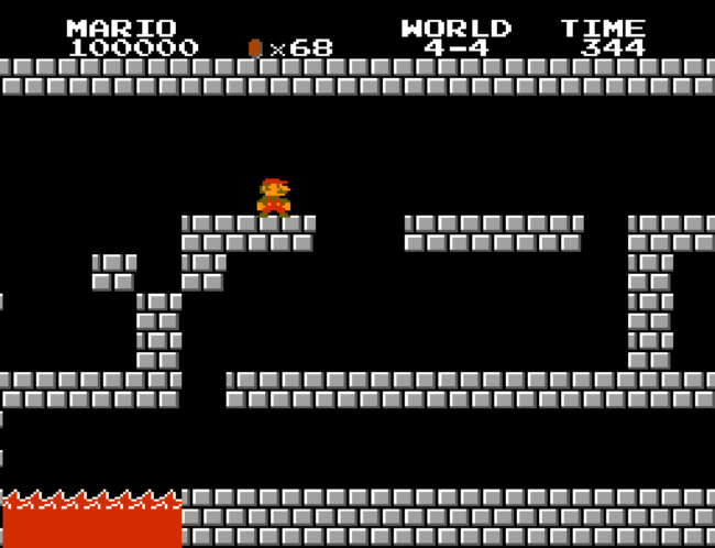 Mario works his way through a castle area.