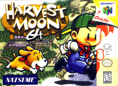 Front cover for Harvest Moon 64 on the Nintendo 64.