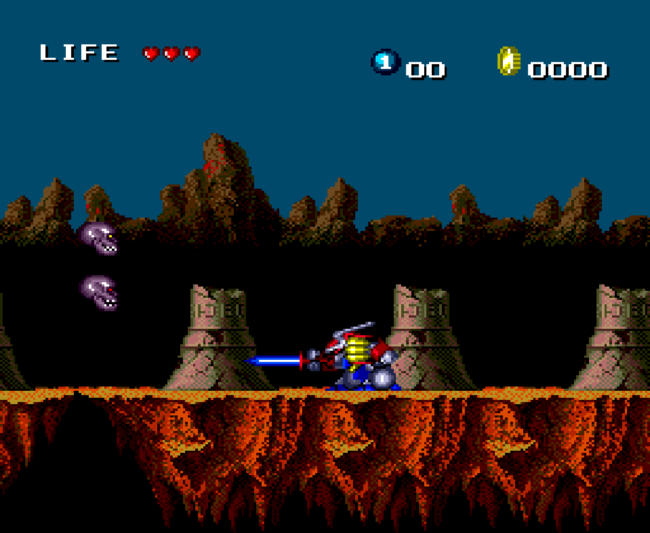 Fighting enemies in the underworld.