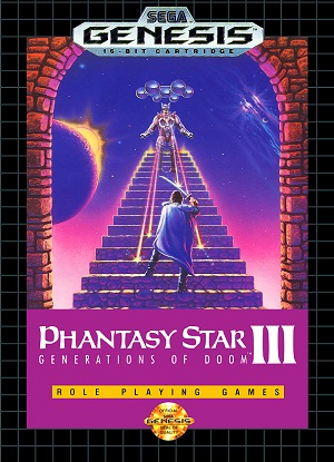 Front cover for Phantasy Star III: Generations of Doom for the Sega Genesis.