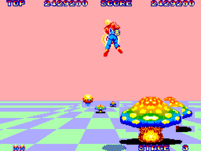 The third level in Space Harrier.