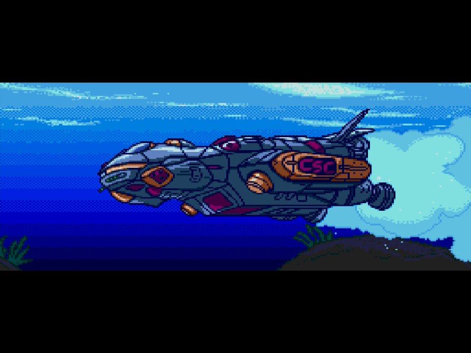 A space trip floats under the sea.