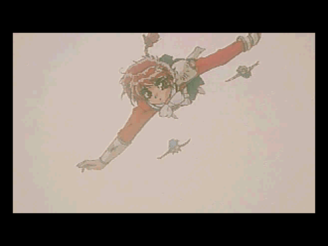 A full motion video depicting the three girls falling through the sky.