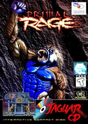 Front cover of Primal Rage for the Atari Jaguar CD add-on.