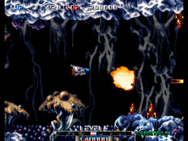 Blowing up enemies in the aquatic themed stage.