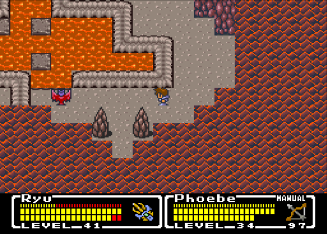 Benjamin travels through the Lava Dome dungeon.