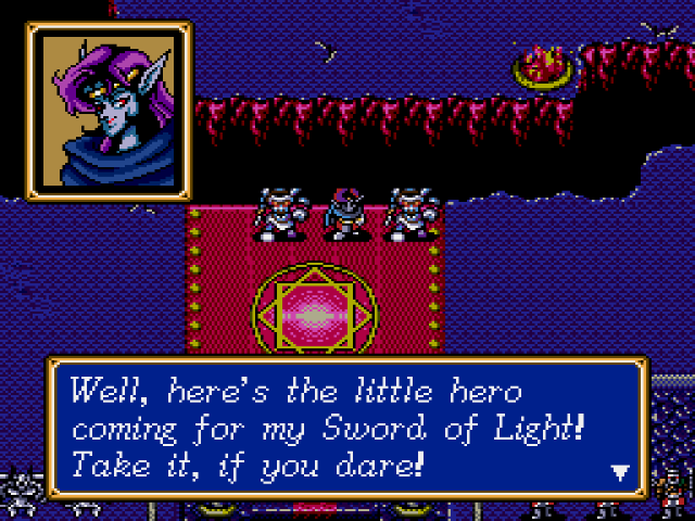 A dialogue sequence right before battle.