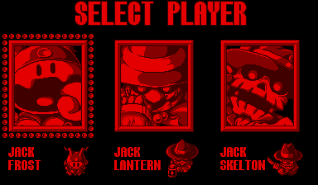 The character selection screen in Jack Bros.
