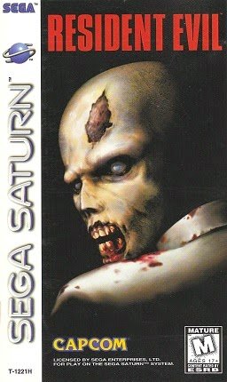 Front cover of Resident Evil for the Sega Saturn.