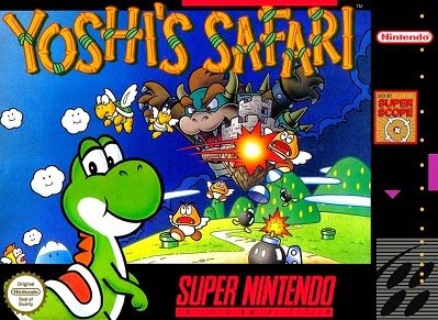 Front cover for Yoshi's Safari on the Super Nintendo.