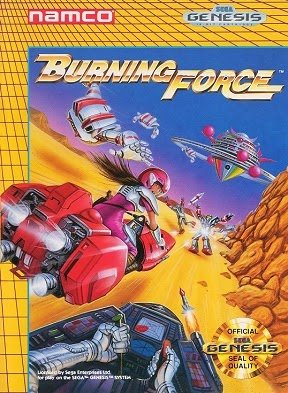 Front cover for Burning Force on the Sega Genesis.