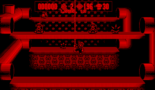 Spiked monsters and koopa troopas attack Mario.