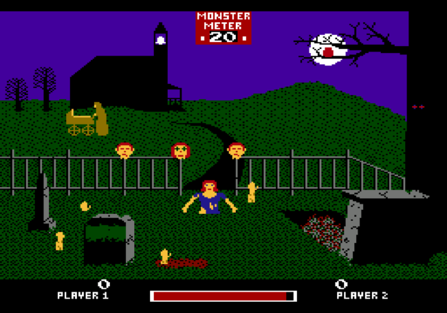 The graveyard scene from the first level of Chiller.