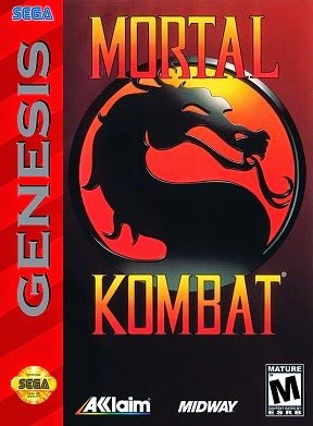 Front cover for Mortal Kombat on the Sega Genesis.