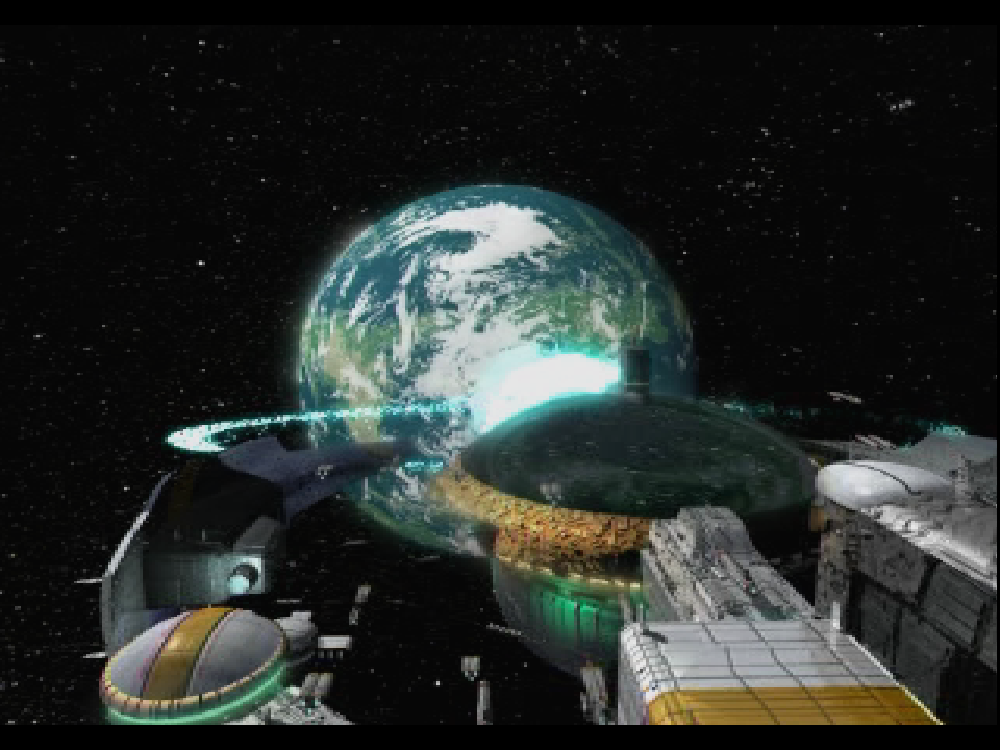 The full motion video opening sequence depicting Pioneer 2 approaching the planet of Ragol.