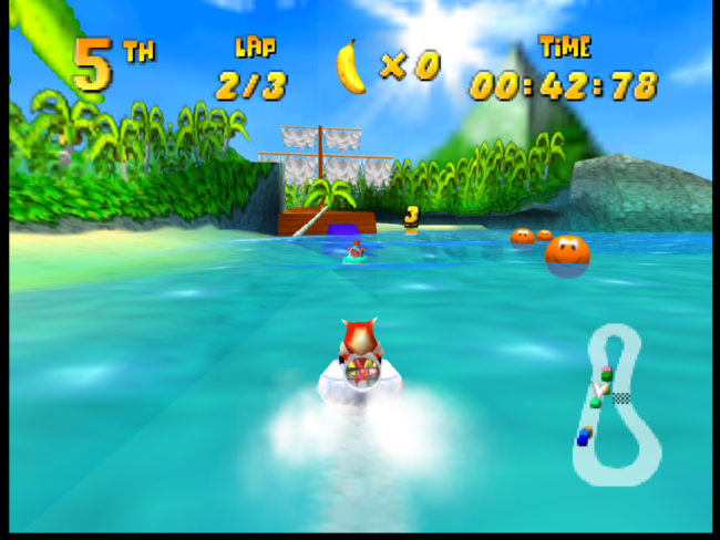 The hovercraft approaches a whale and ship in whale lagoon.