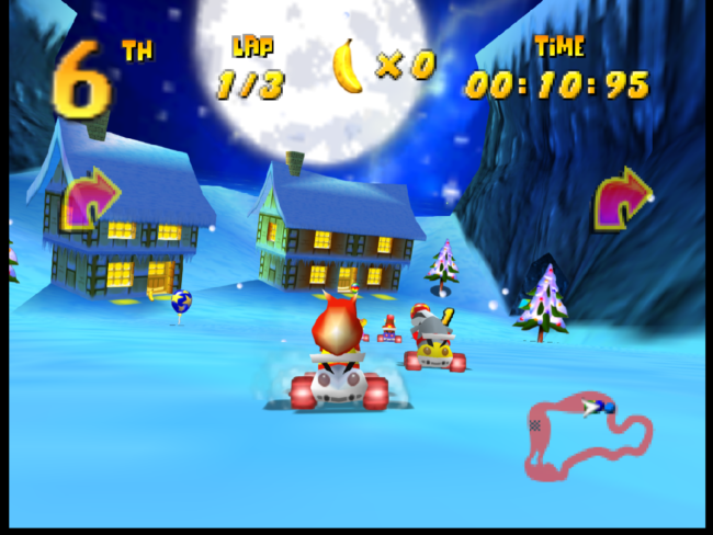 A christmas themed stage early in the game.