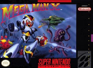 Front cover of Mega Man X for the Super Nintendo.