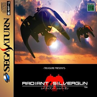 Front cover of Radiant Silvergun for the Sega Saturn.