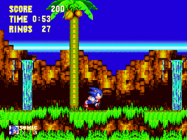 The first stage of Sonic 3 as played in Sonic Jam.