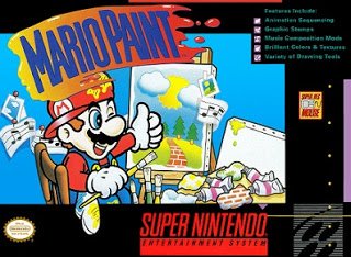 Front cover of Mario Paint for the Super Nintendo Entertainment System.