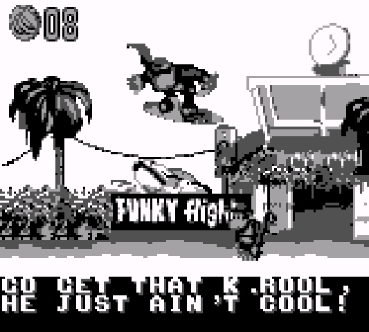 The player interacts with Funky Kong.