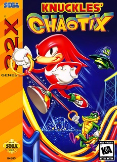 Front cover for Knuckles Chaotix on the Sega 32X.