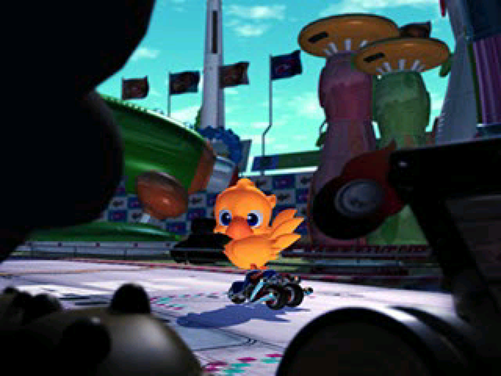 The opening full motion video sequence depicting the title character Chocobo.