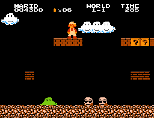 The first stage in All Night Nippon Super Mario Bros.