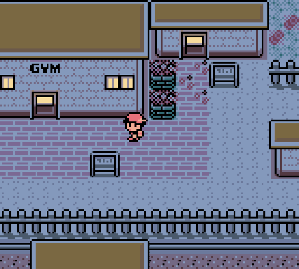 The main character walks past a Gym at night time.