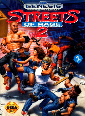 Front cover for Streets of Rage 2 on the Sega Genesis.