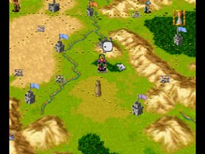 A world map showing castles with differently colored flags and various troops from different in-game countries.