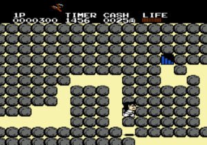 Another screenshot wherein Goemon is in an underground section of the game trying to find a pass.