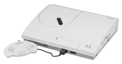 The FM Towns Marty console with one controller plugged in.