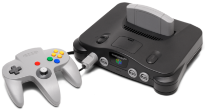 The Nintendo 64 console.
