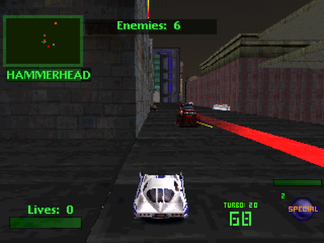 Cars battle it out atop the skyscrapers in New York City.