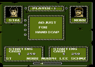The first screenshot for the NES/Famicom import game Battle Storm.