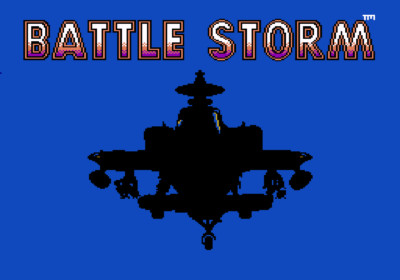 The title screen for the game Battle Storm.