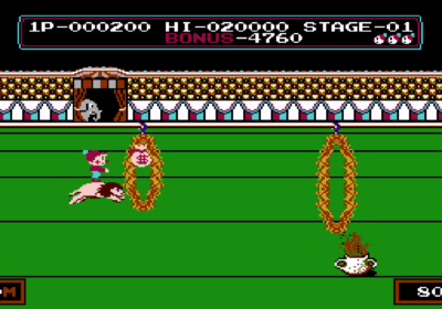 Second screenshot for the game Circus Charlie on the Famicom.