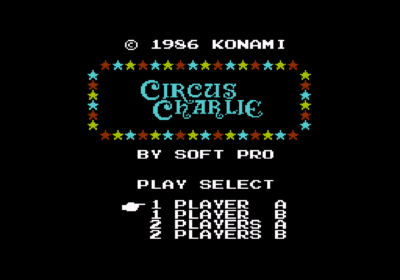 Title screen for the game Circus Charlie.