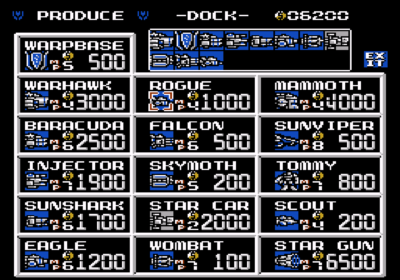 The first screenshot of the Famicom import game Cosmic Wars.