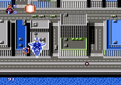 The first screenshot for the NES import game Crisis Force.