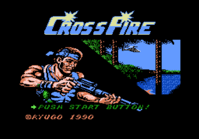 Title screen for the video game Cross Fire.