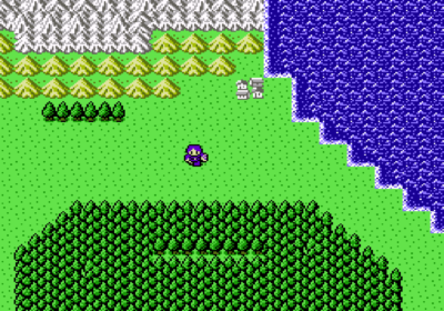 First screenshot of the NES import RPG Double Moon Densetsu.