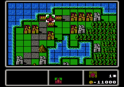 The first screenshot for the game Famicom Wars.