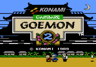 Title screen for the game Ganbare Goemon 2.