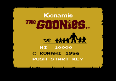 Title screen for the Goonies.