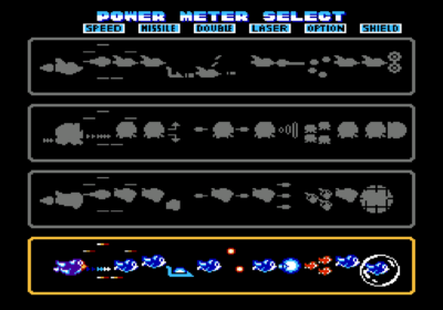 The second screenshot for the Famicom import game Parodius.