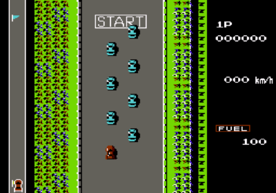 Second screenshot for the NES import Road Fighter.