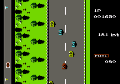 First screenshot for the game Road Fighter.